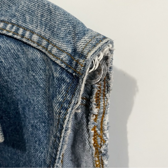 Levi’s Type III Trucker Vest blue denim vintage cut off 80’s button front - Picture 9 of 9